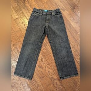 Kids jeans  Size 14 husky old navy adjustable waist straight leg gray  loose fit